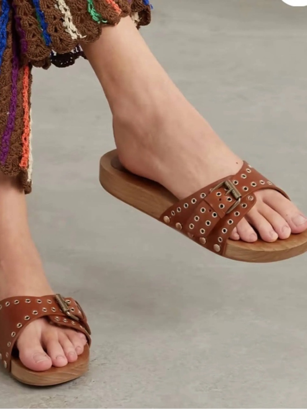 ISABEL MARANT Jaso Leather clogs In Cognac Brown Size 6